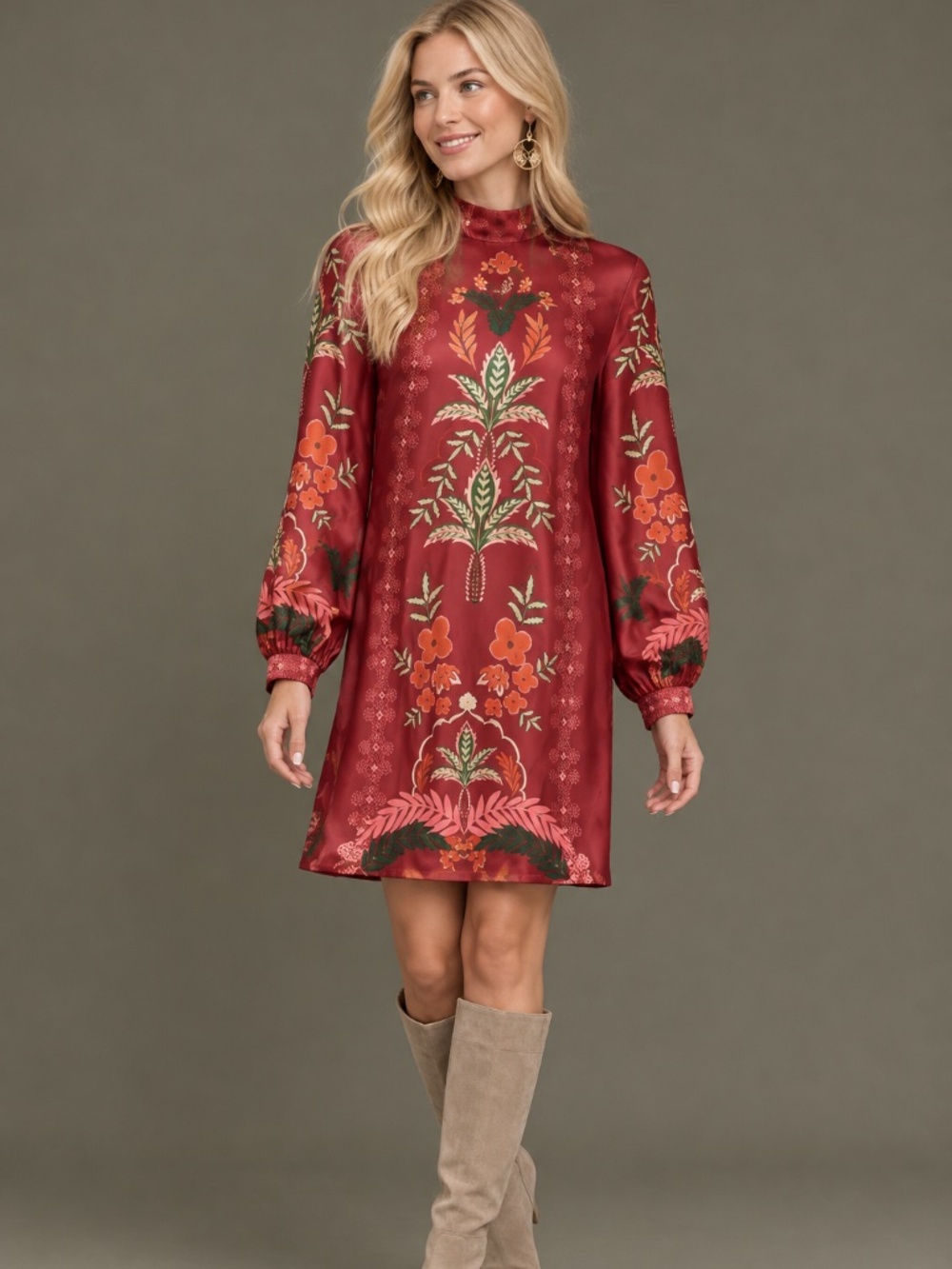 NWT Jade Johnny Was Kalova Mini Dress Sz M Caleta Silk Blend